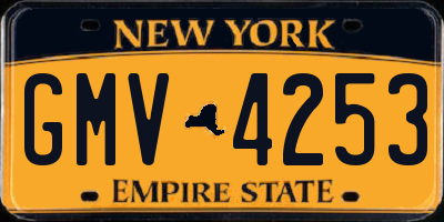 NY license plate GMV4253