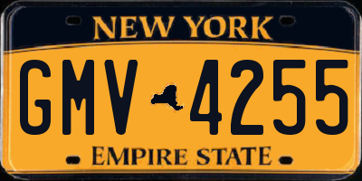 NY license plate GMV4255