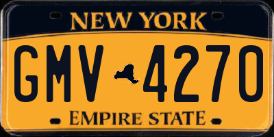 NY license plate GMV4270