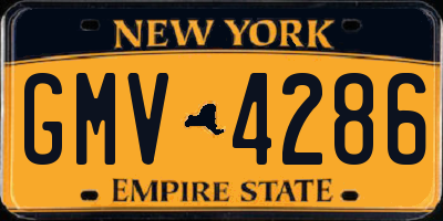 NY license plate GMV4286