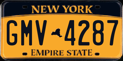NY license plate GMV4287