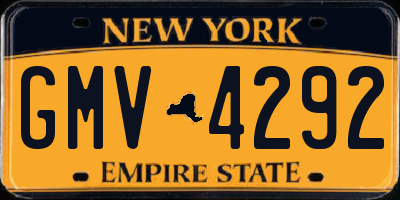 NY license plate GMV4292