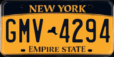 NY license plate GMV4294