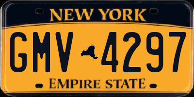 NY license plate GMV4297