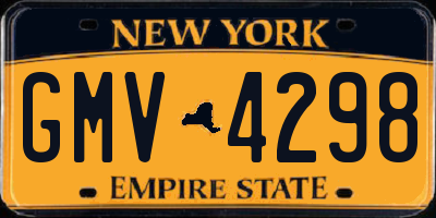 NY license plate GMV4298