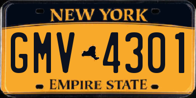 NY license plate GMV4301
