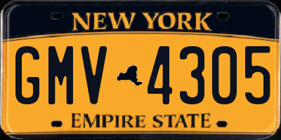 NY license plate GMV4305