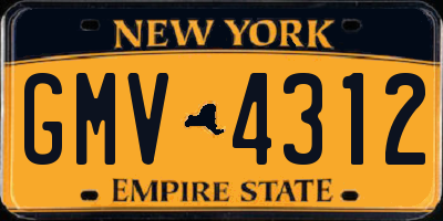 NY license plate GMV4312