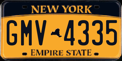 NY license plate GMV4335