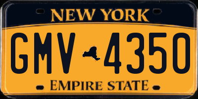 NY license plate GMV4350