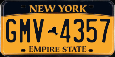 NY license plate GMV4357