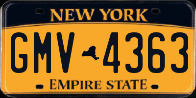 NY license plate GMV4363