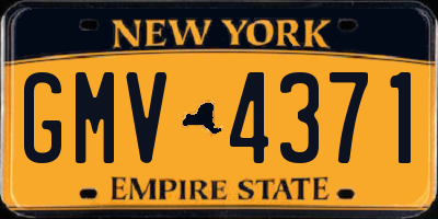 NY license plate GMV4371