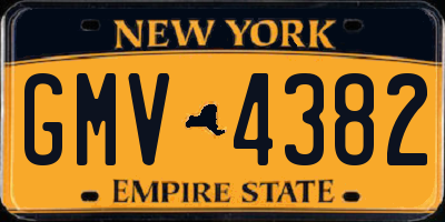 NY license plate GMV4382