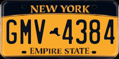 NY license plate GMV4384
