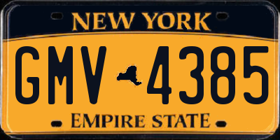 NY license plate GMV4385