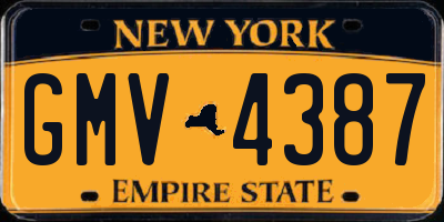 NY license plate GMV4387