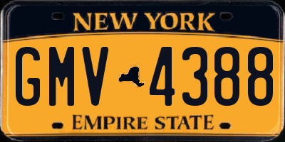 NY license plate GMV4388