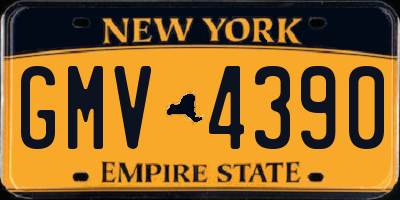 NY license plate GMV4390