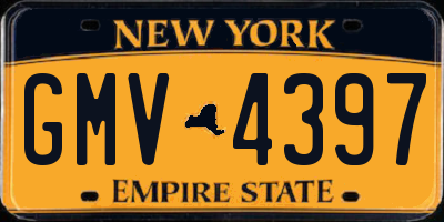 NY license plate GMV4397