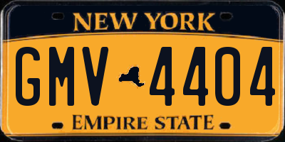 NY license plate GMV4404
