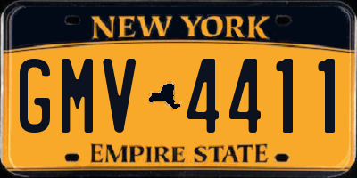 NY license plate GMV4411