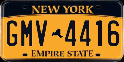 NY license plate GMV4416