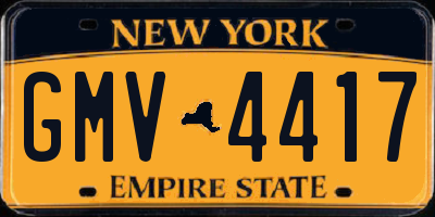 NY license plate GMV4417