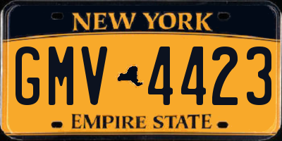 NY license plate GMV4423