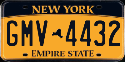 NY license plate GMV4432