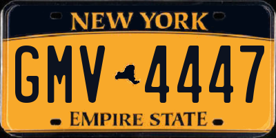NY license plate GMV4447