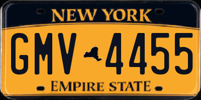 NY license plate GMV4455