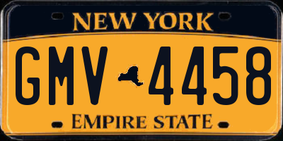 NY license plate GMV4458