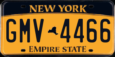 NY license plate GMV4466