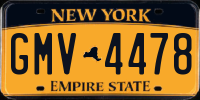 NY license plate GMV4478