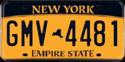 NY license plate GMV4481