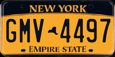 NY license plate GMV4497