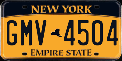 NY license plate GMV4504