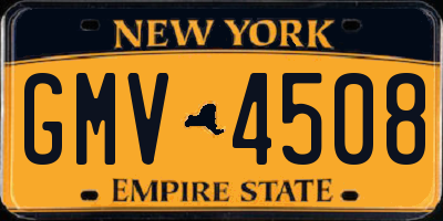 NY license plate GMV4508