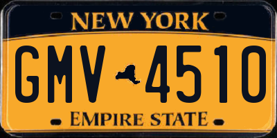 NY license plate GMV4510