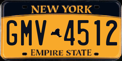 NY license plate GMV4512
