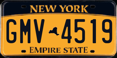 NY license plate GMV4519