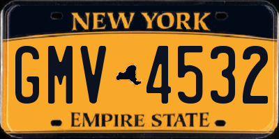 NY license plate GMV4532