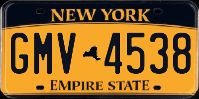 NY license plate GMV4538