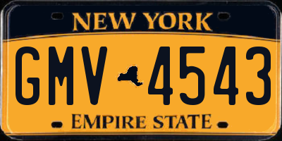 NY license plate GMV4543