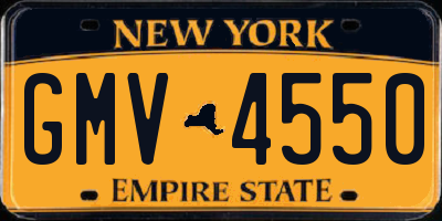 NY license plate GMV4550