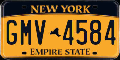 NY license plate GMV4584