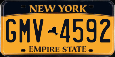 NY license plate GMV4592