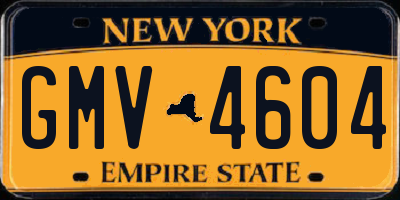 NY license plate GMV4604