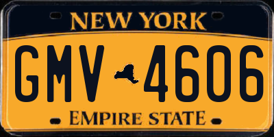 NY license plate GMV4606